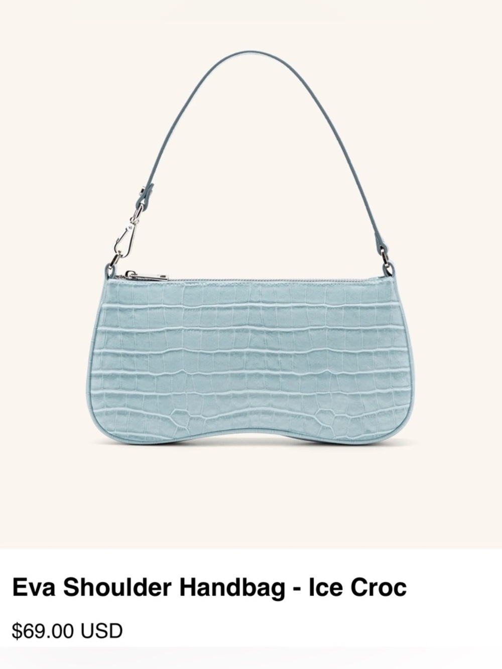 JW PEI Eva Shoulder Bag - Ice Blue Croc